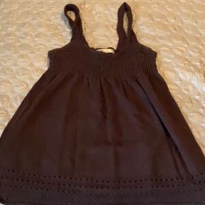 Old navy brown ruffle shirt, Large
